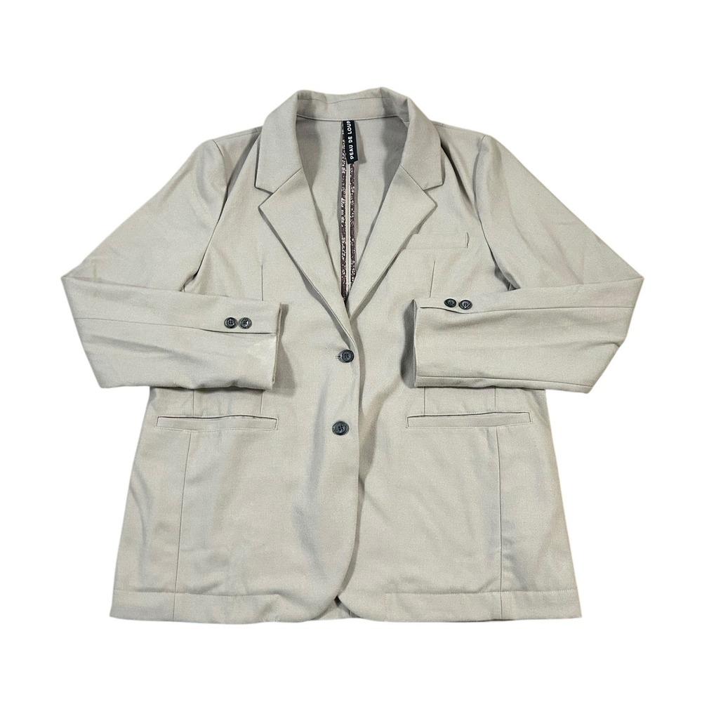 Peau‎ De Loop Beige Tan Beta Button Up Jacket Blazer Founders Size 10